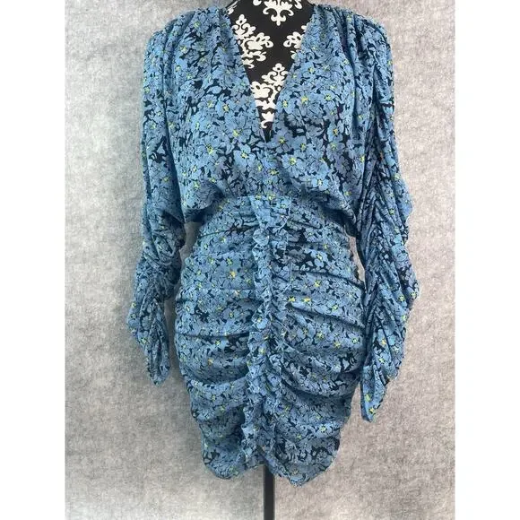 The Nicolette Mini Dress L'Academie Brand Blue Floral Size S​ - Picture 6 of 8
